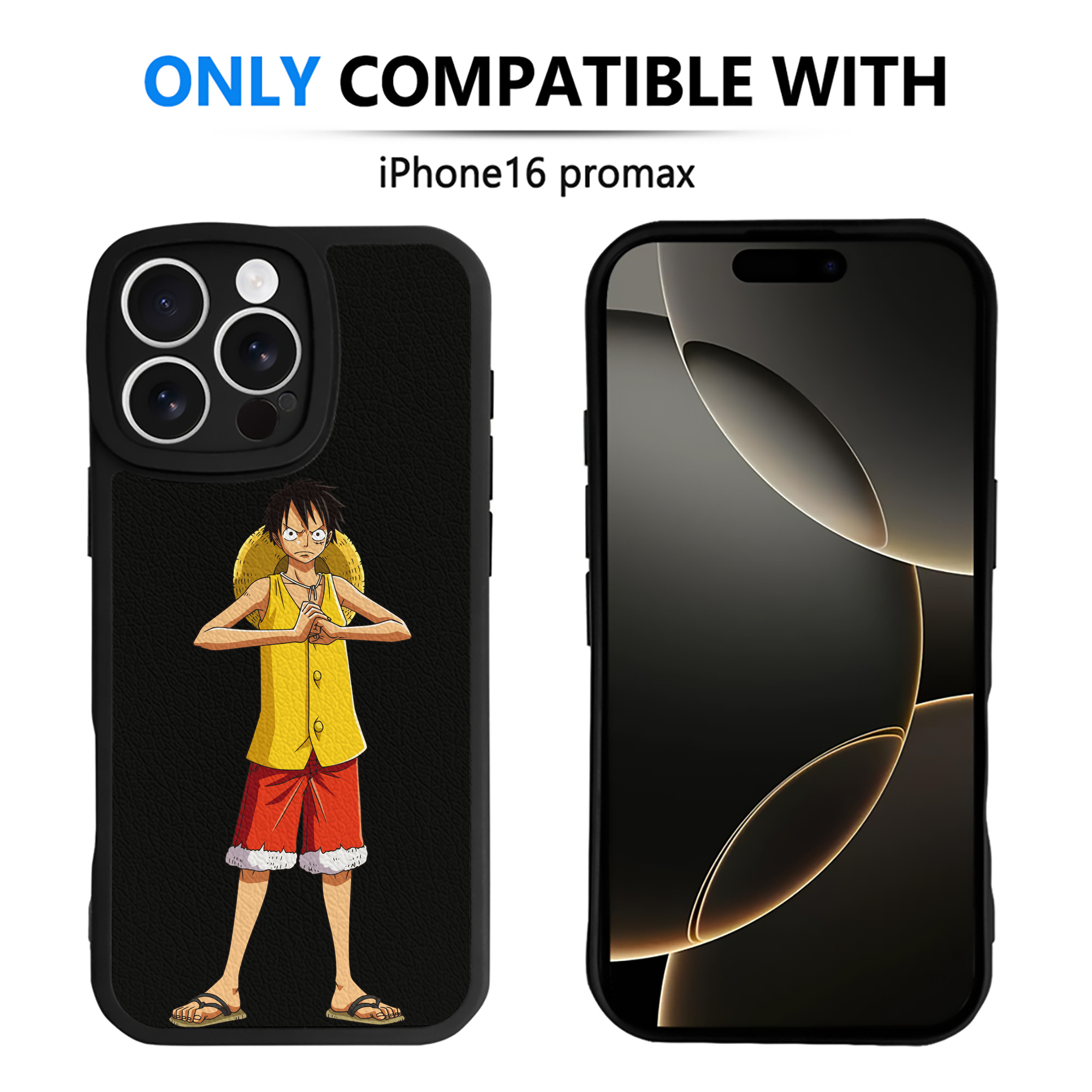 （画像用） ワンピース モンキー・D・ルフィ ONE PIECE Monkey D. Luffy 【iPhone 16シリーズ対応】シリコンスマホケース（レザー調） 材質：シリコン